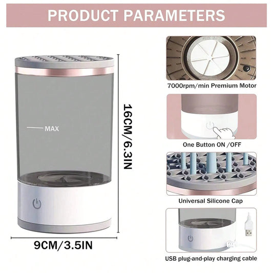 Electric Makeup Brush Cleaner Machine – Automatic Deep Cleaning & Drying Tool